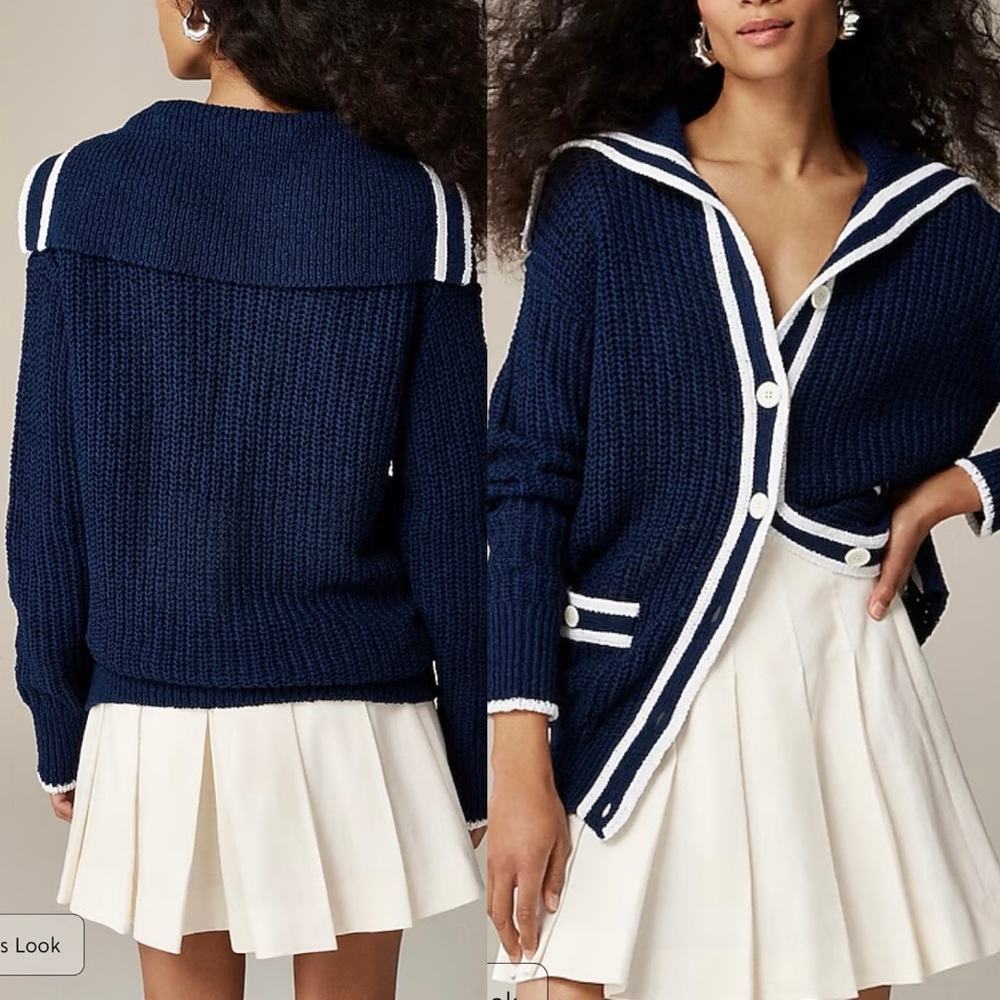NWT JCREW Textured sailor cardigan sweater